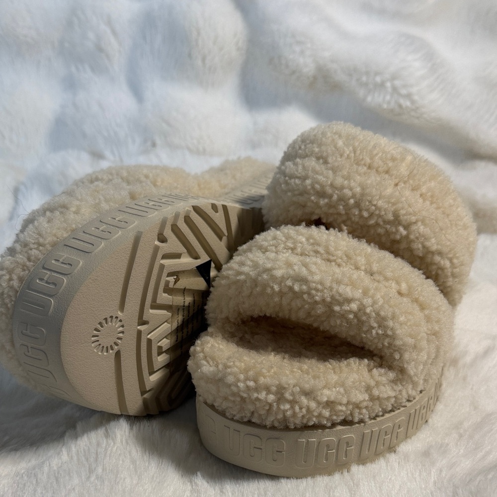 UGG Fluffy Tan Slippers